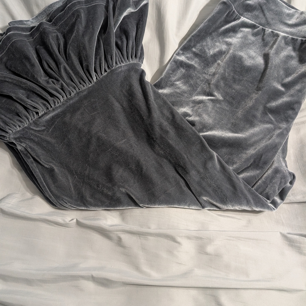 Matilda Jane Velvet Ankle Cropped Pants in Charcoal Gray